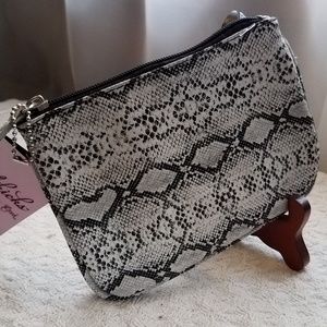 Sidekicks faux snakeskin pouch